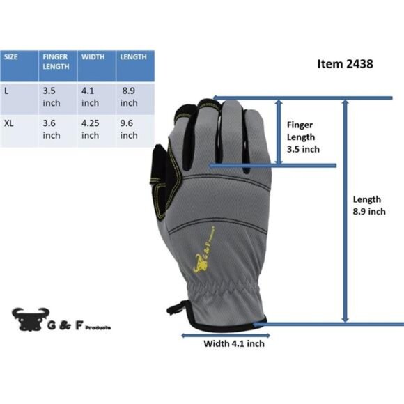 G & F Products unisex adult All Purpose Utility Work Gloves High Performance - Picture 5 of 6